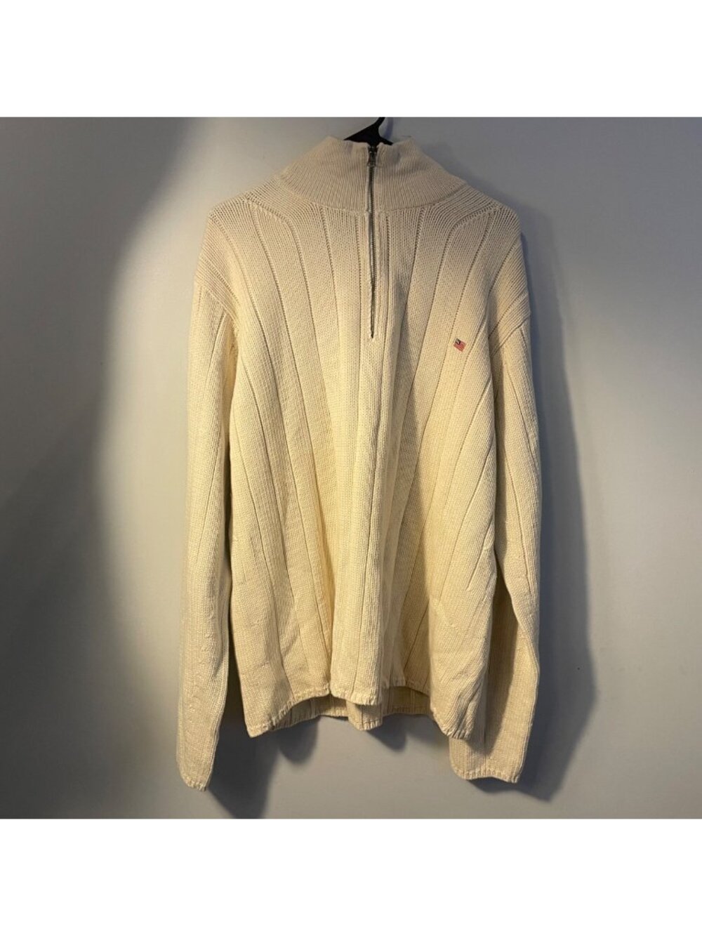 polo jeans Ralph Lauren 1/4 zip up ribbed cotton sweater